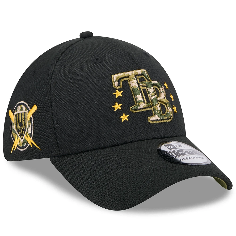 Men's New Era  Black Tampa Bay Rays 2024 Armed Forces Day 39THIRTY Flex Hat