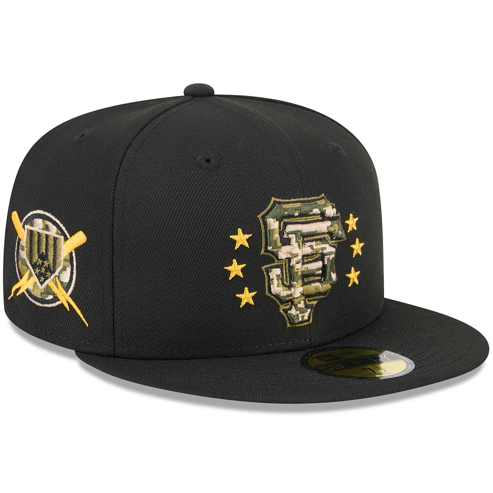 Men's New Era  Black San Francisco Giants 2024 Armed Forces Day On-Field 59FIFTY Fitted Hat