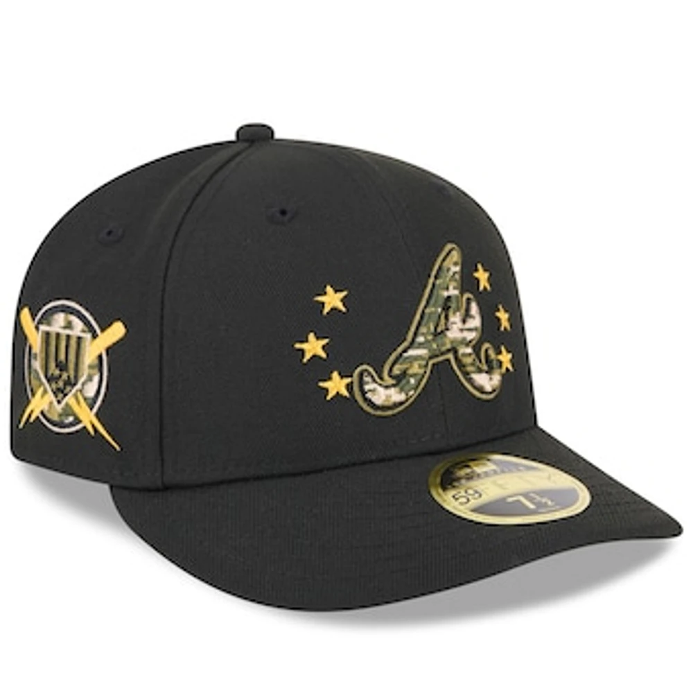 Men's New Era  Black Atlanta Braves 2024 Armed Forces Day Low Profile 59FIFTY Fitted Hat