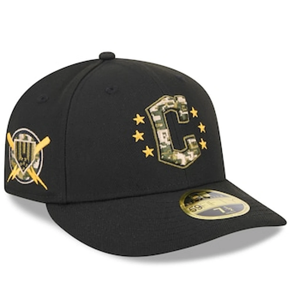 Men's New Era  Black Cleveland Guardians 2024 Armed Forces Day Low Profile 59FIFTY Fitted Hat