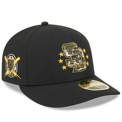 Men's New Era  Black San Diego Padres 2024 Armed Forces Day Low Profile 59FIFTY Fitted Hat
