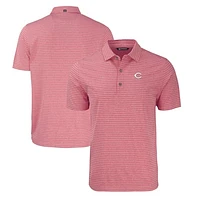 Men's Cutter & Buck Heather Red Cincinnati Reds Big Tall Forge Eco Heathered Stripe Stretch Recycled Polo