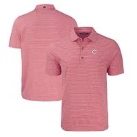 Men's Cutter & Buck Heather Red Cincinnati Reds Big Tall Forge Eco Heathered Stripe Stretch Recycled Polo