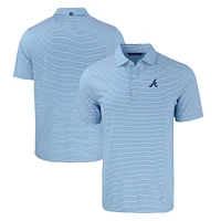 Men's Cutter & Buck Light Blue/White Atlanta Braves Big Tall Forge Eco Double Stripe Stretch Recycled Polo