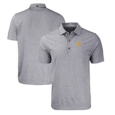 Men's Cutter & Buck Heather Black San Diego Padres Big Tall Forge Eco Heathered Stripe Stretch Recycled Polo