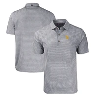 Men's Cutter & Buck Heather Black San Diego Padres Big Tall Forge Eco Heathered Stripe Stretch Recycled Polo