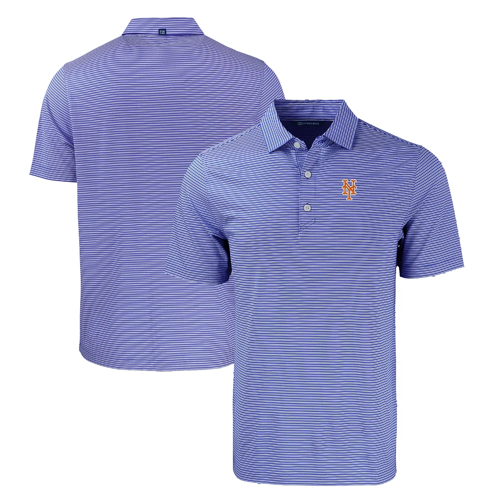 Men's Cutter & Buck Royal/White New York Mets Big Tall Forge Eco Double Stripe Stretch Recycled Polo