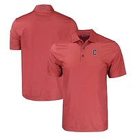 Men's Cutter & Buck Red Cleveland Guardians Big & Tall Pike Eco Tonal Geo Print Stretch Recycled Polo