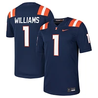 Men's Nike Isaiah Williams Navy Illinois Fighting Illini NIL Football Game Jersey