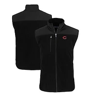 Men's Cutter & Buck Black Cincinnati Reds Cascade Eco Sherpa Fleece Full-Zip Vest