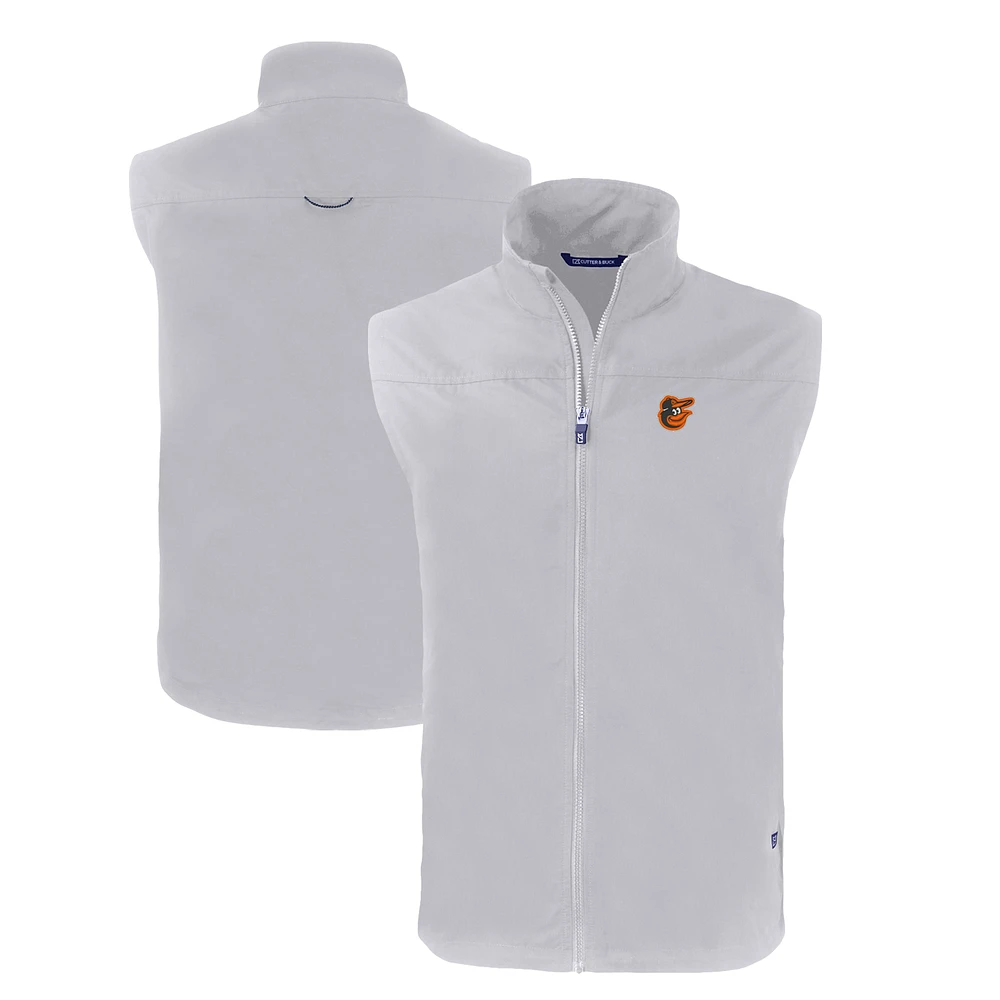 Men's Cutter & Buck Gray Baltimore Orioles Charter Eco Recycled Full-Zip Vest