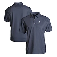 Men's Cutter & Buck Navy/White Atlanta Braves Pike Eco Symmetry Print Stretch Recycled Polo