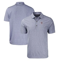 Men's Cutter & Buck Heather Navy Chicago Cubs Forge Eco Heathered Stripe Stretch Recycled Polo