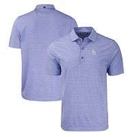 Men's Cutter & Buck Heather Royal Los Angeles Dodgers Forge Eco Heathered Stripe Stretch Recycled Polo