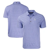 Men's Cutter & Buck Heather Royal Los Angeles Dodgers Forge Eco Heathered Stripe Stretch Recycled Polo