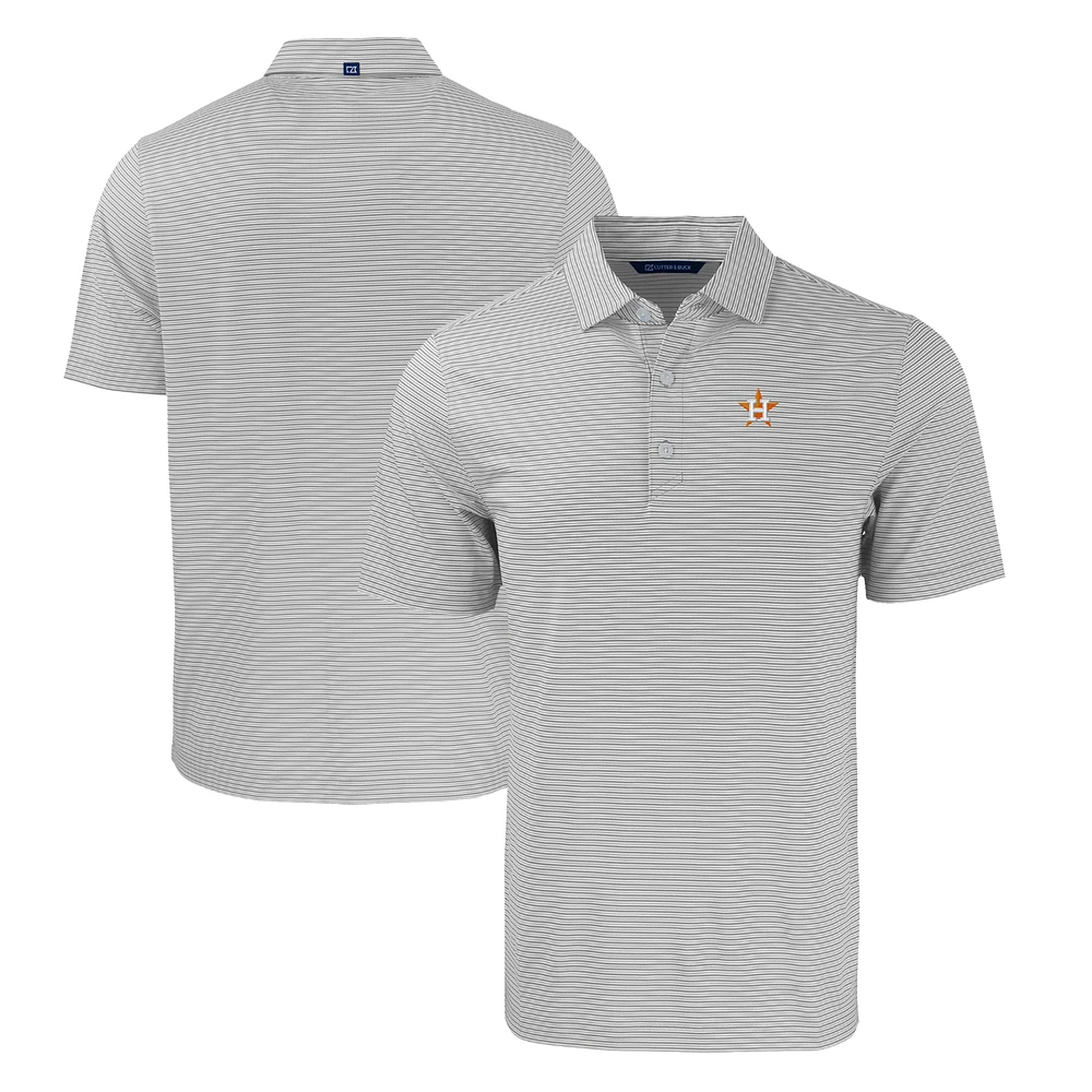Men's Cutter & Buck Gray/White Houston Astros Forge Eco Double Stripe Stretch Recycled Polo