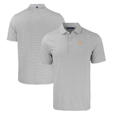 Men's Cutter & Buck Gray/White Houston Astros Forge Eco Double Stripe Stretch Recycled Polo