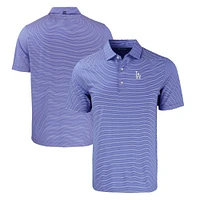Men's Cutter & Buck Royal/White Los Angeles Dodgers Forge Eco Double Stripe Stretch Recycled Polo