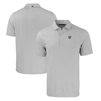 Men's Cutter & Buck Gray/White Washington Nationals Forge Eco Double Stripe Stretch Recycled Polo