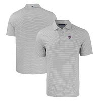 Men's Cutter & Buck Gray/White Washington Nationals Forge Eco Double Stripe Stretch Recycled Polo
