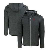 Men's Cutter & Buck Heather Charcoal/ Philadelphia Phillies Mainsail Full-Zip Hooded Jacket