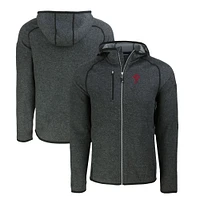 Men's Cutter & Buck Heather Charcoal/ Philadelphia Phillies Mainsail Full-Zip Hooded Jacket