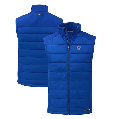 Men's Cutter & Buck Royal Chicago Cubs Evoke Hybrid Eco Softshell Recycled Full-Zip Vest