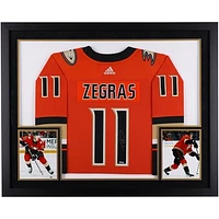 Trevor Zegras Anaheim Ducks Autographed Deluxe Framed Orange adidas Authentic Jersey