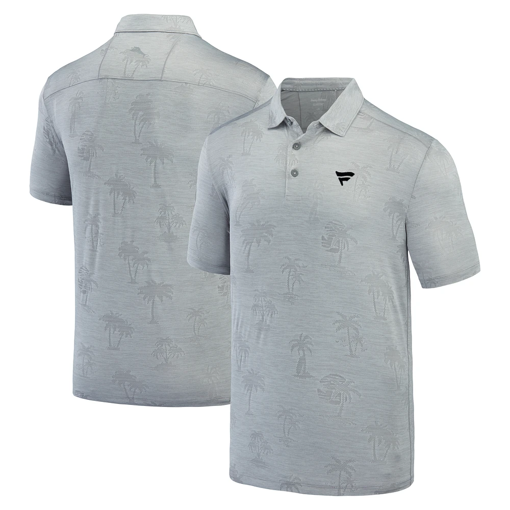 Men's Tommy Bahama Gray Fanatics Corporate Sport Palm Coast Palmera IslandZone Polo