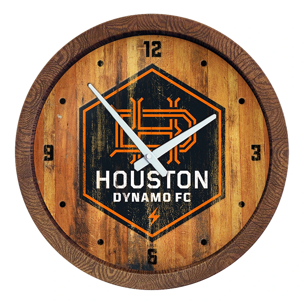 Houston Dynamo FC 20.25" Faux Distressed Barrel Top Clock