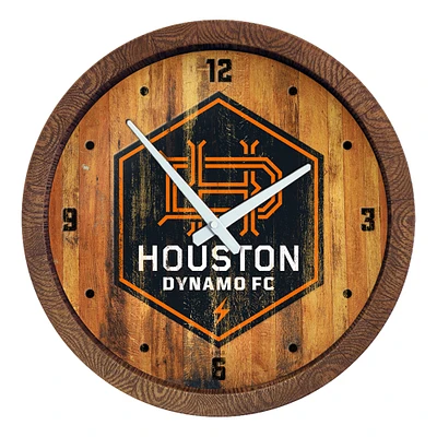 Houston Dynamo FC 20.25" Faux Distressed Barrel Top Clock
