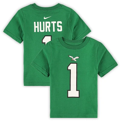 Toddler Nike Jalen Hurts Kelly Green Philadelphia Eagles Player Name & Number T-Shirt