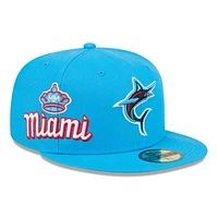 Men's New Era Aqua Miami Marlins City Connect Icon 59FIFTY Fitted Hat