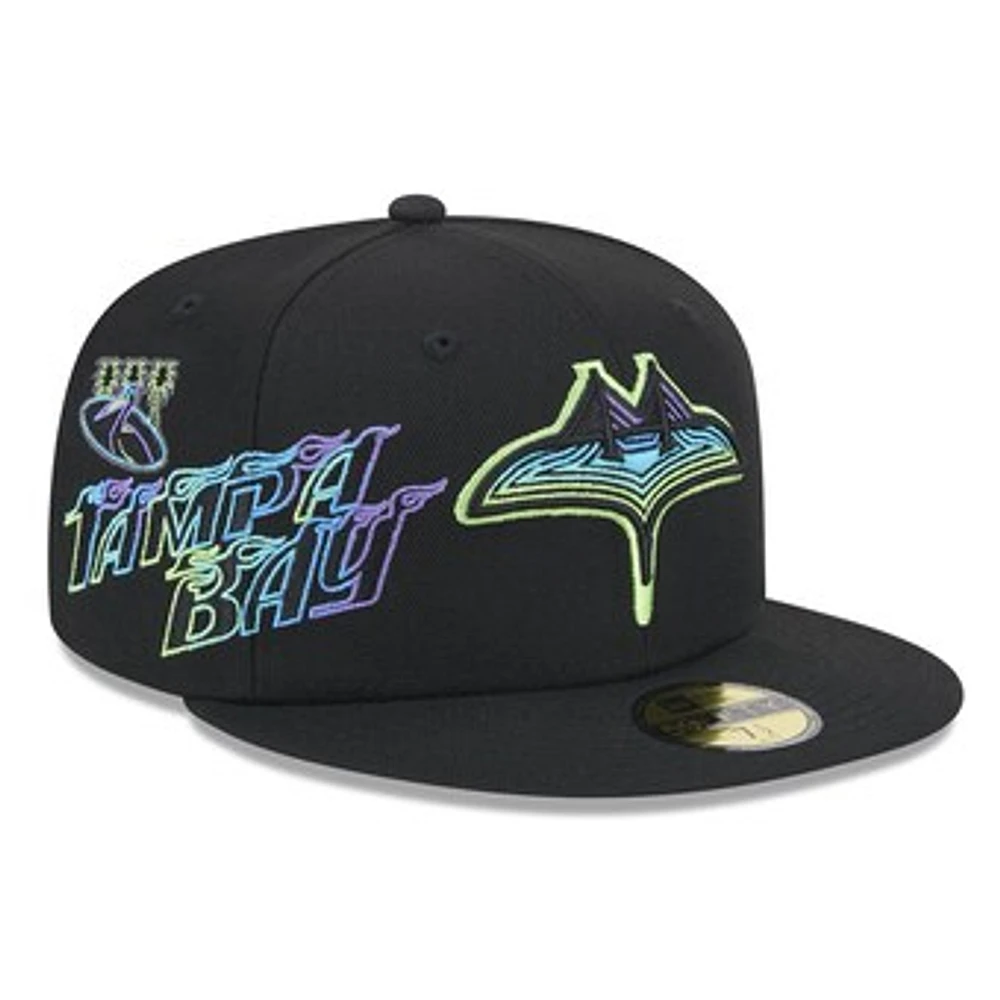 Men's New Era Black Tampa Bay Rays 2024 City Connect Icon 59FIFTY Fitted Hat