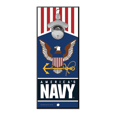 WinCraft  Navy 5" x 12" Bottle Opener Wood Sign