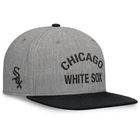 Men's Fanatics Heather Gray/Black Chicago White Sox Elements Flat Brim Snapbuckle Hat