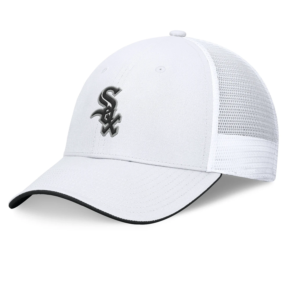 Men's Fanatics White Chicago White Sox Front Office Meshback Structured Adjustable Hat