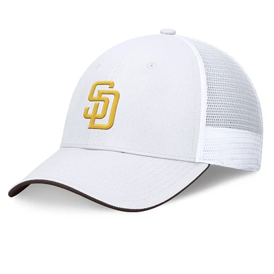 Men's Fanatics White San Diego Padres Front Office Meshback Structured Adjustable Hat