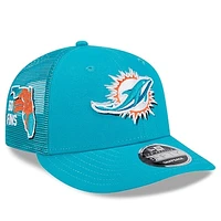 Men's New Era  Aqua Miami Dolphins 2024 NFL Draft Low Profile Trucker 9FIFTY Adjustable Hat