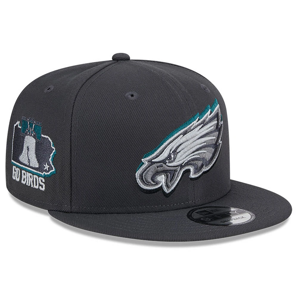 Men's New Era  Graphite Philadelphia Eagles 2024 NFL Draft 9FIFTY Snapback Hat