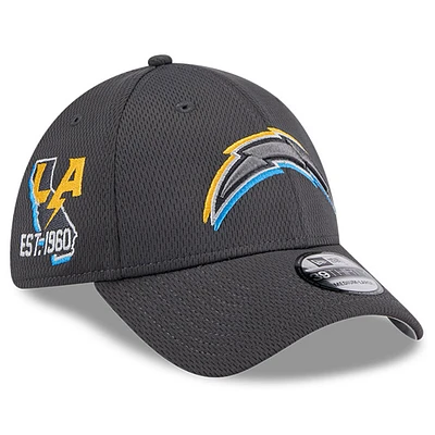 Men's New Era  Graphite Los Angeles Chargers 2024 NFL Draft 39THIRTY Flex Hat