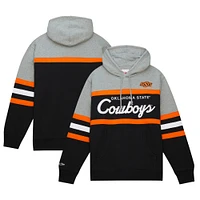 Men's Mitchell & Ness Black Oklahoma State Cowboys Head Coach Pullover Hoodie