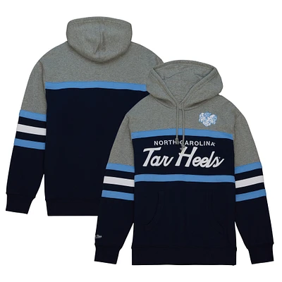 Men's Mitchell & Ness Navy North Carolina Tar Heels Head Coach Pullover Hoodie