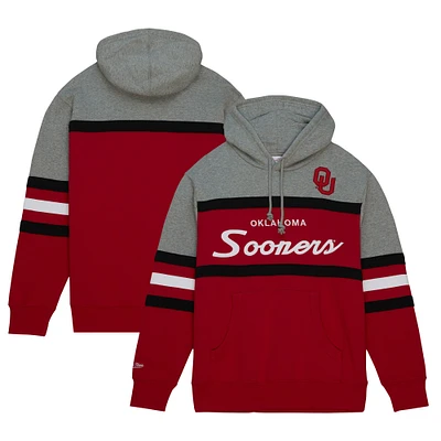 Men's Mitchell & Ness Red Oklahoma Sooners Head Coach Pullover Hoodie