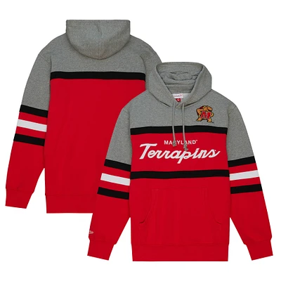 Men's Mitchell & Ness Red Maryland Terrapins Head Coach Pullover Hoodie