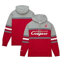 Men's Mitchell & Ness Red Washington State Cougars Head Coach Pullover Hoodie