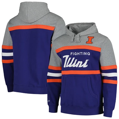 Men's Mitchell & Ness Navy Illinois Fighting Illini Head Coach Pullover Hoodie