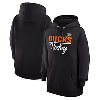 Women's G-III 4Her by Carl Banks Black Anaheim Ducks  Team Sport Tri-Blend Fleece Hoodie