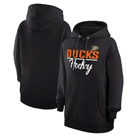 Women's G-III 4Her by Carl Banks Black Anaheim Ducks  Team Sport Tri-Blend Fleece Hoodie