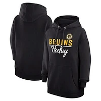 Women's G-III 4Her by Carl Banks Black Boston Bruins  Team Sport Tri-Blend Fleece Hoodie